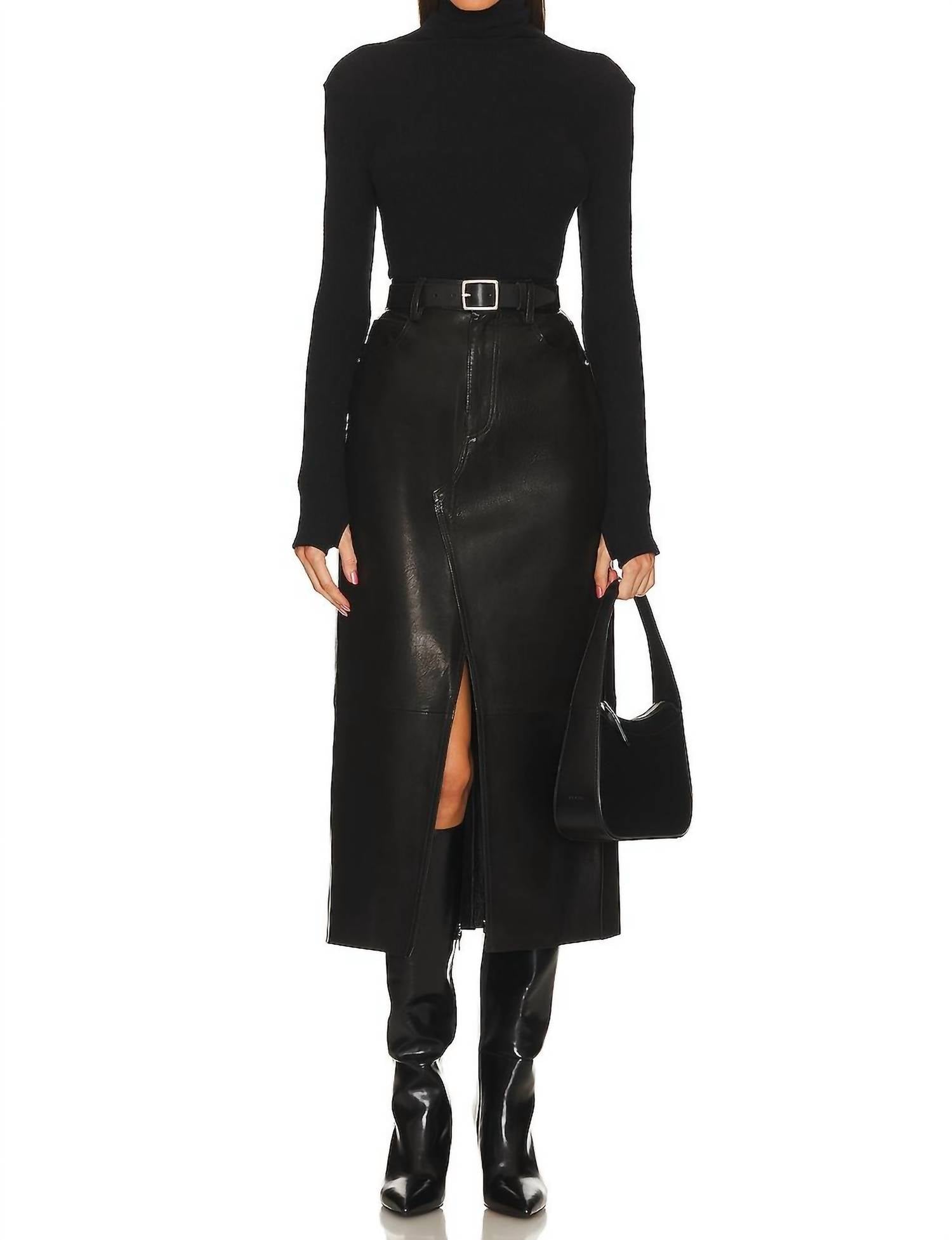 Frame - Leather Midaxi Skirt