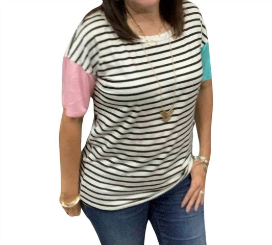 Bibi - Striped Tee Top