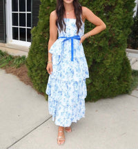 Tcec - Floral Print Tiered Midi Dress