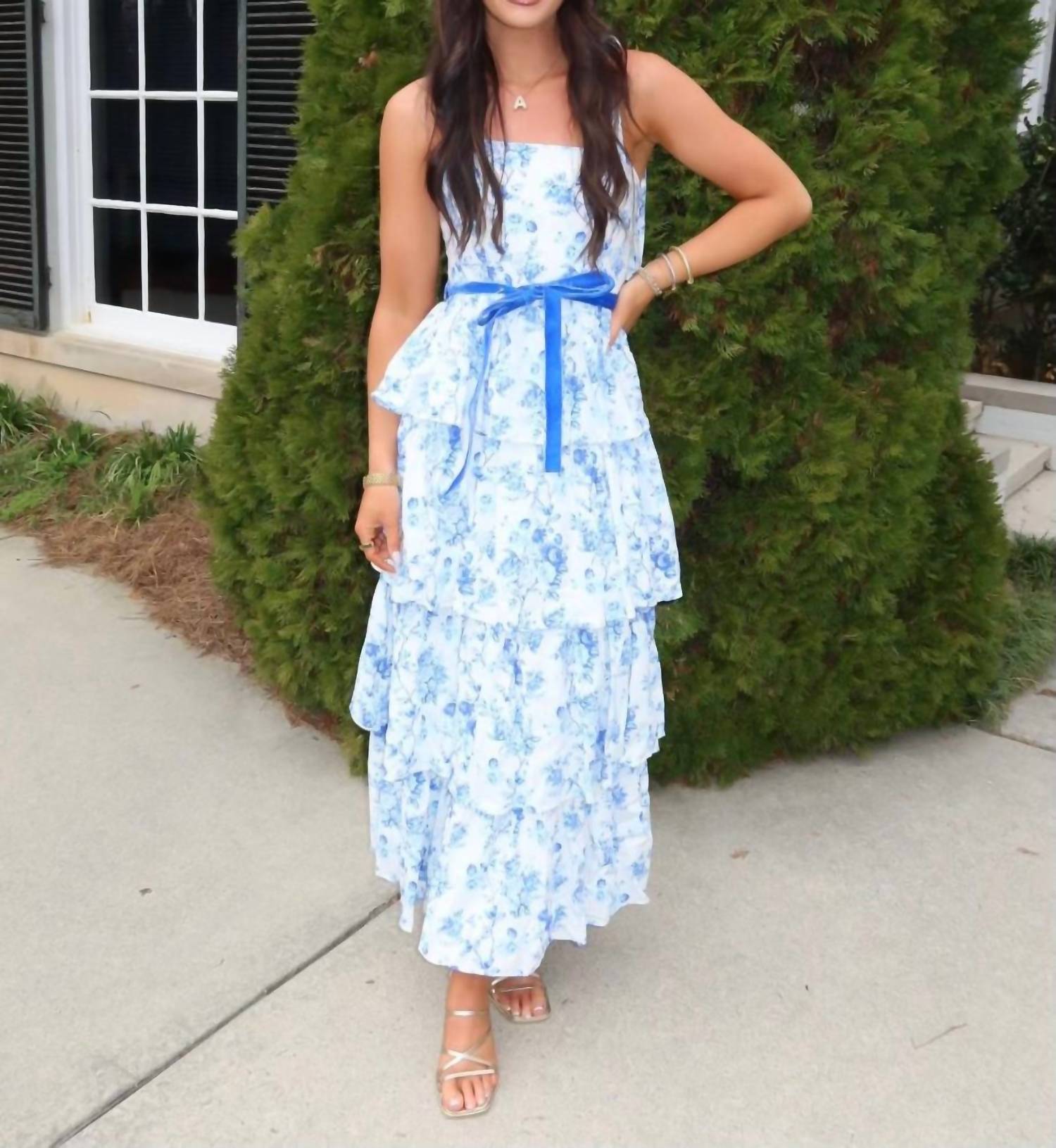 Tcec - Floral Print Tiered Midi Dress