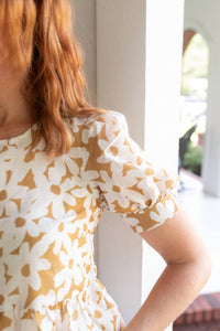 Polagram Daisy Days Peplum Blouse in beige - women's blouse - detail view