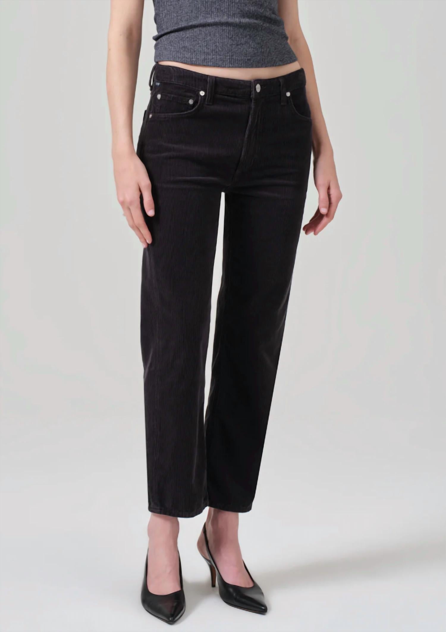 Citizens of Humanity Zurie Ankle Corduroy Jeans in cracked pepper - women's jeans