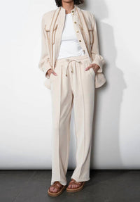 GREYLIN Marli Oversized Embroidered Shacket in cream - women's jacket - view 4