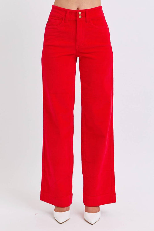 Judy Blue - High Waist Corduroy Trouser Wide Leg Denim Jeans