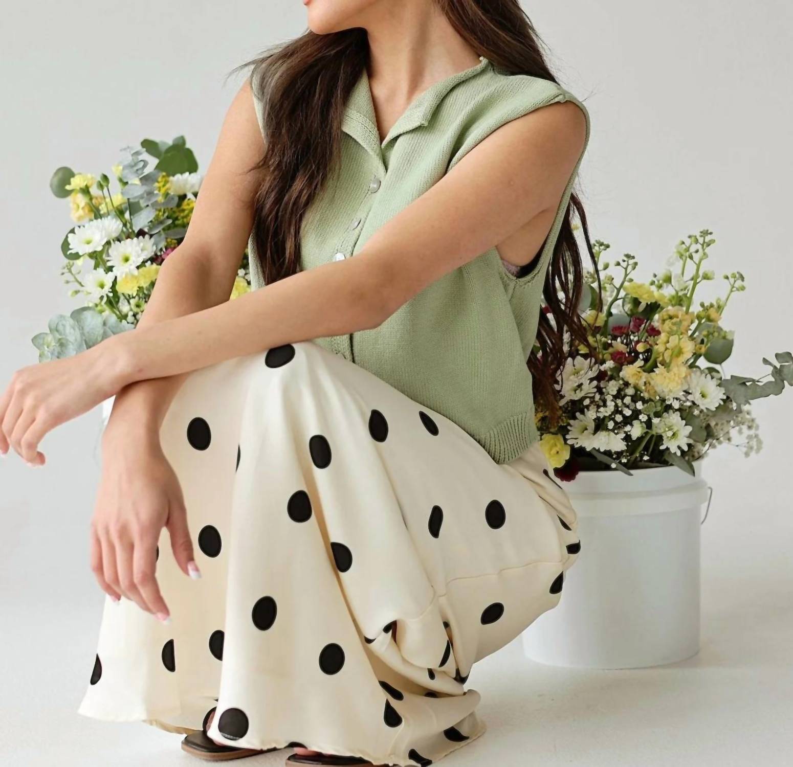 Lelis - Breeze Sleeveless Cotton Knit Button-front Vest