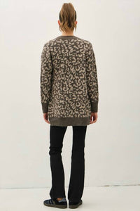 Be Cool - Leopard Jaquard Cardigan With Pockets