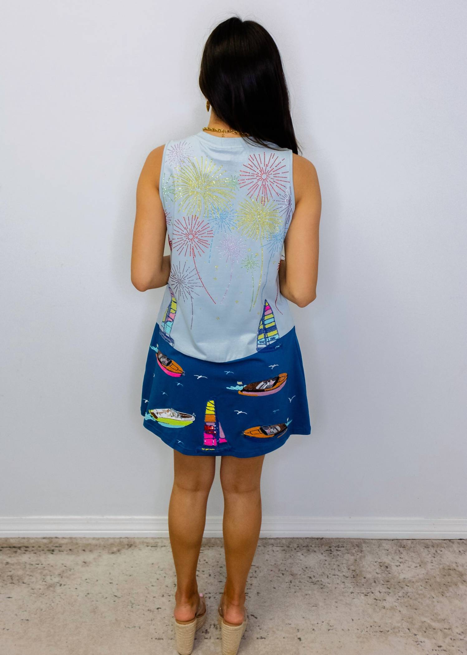 Queen Of Sparkles - Firework Over Boats Tank Dress