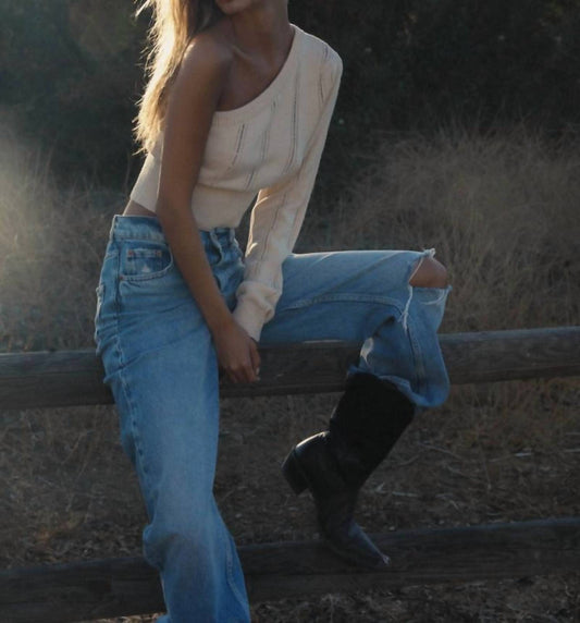 Cropped One Shoulder Sweater