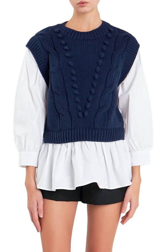 MIX MEDIA CABLE SWEATER