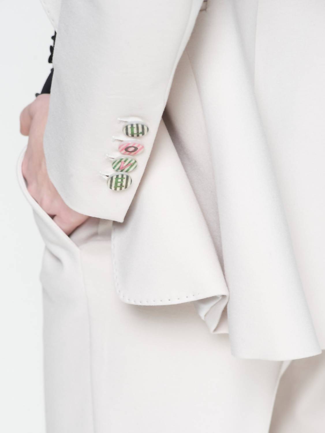 Vilagallo Rock Blazer Jacket in ecru - women's jacket - alternate view