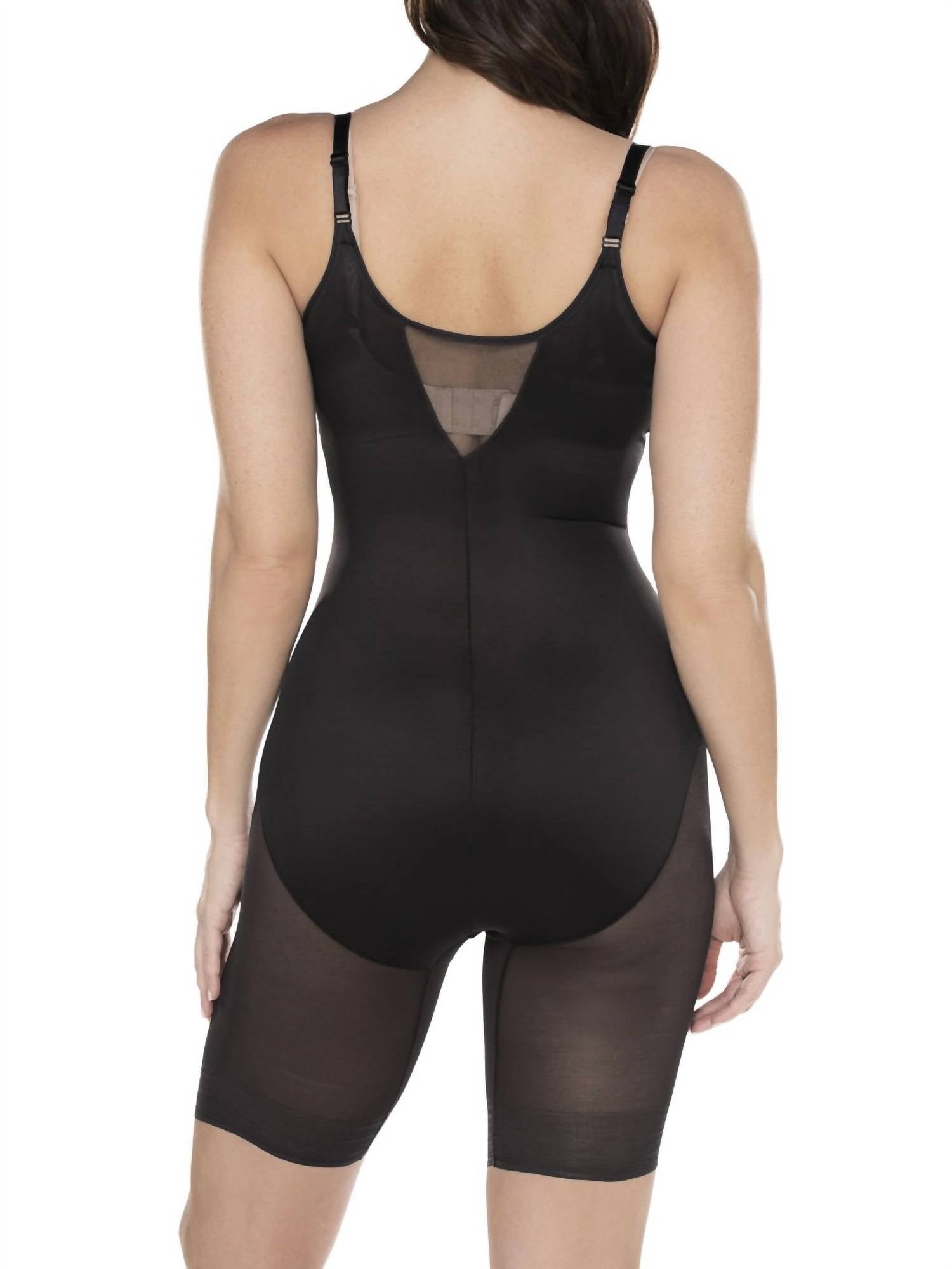 Miraclesuit Sheer Shaping Torsette Singlette in black - women's intimate - detail view