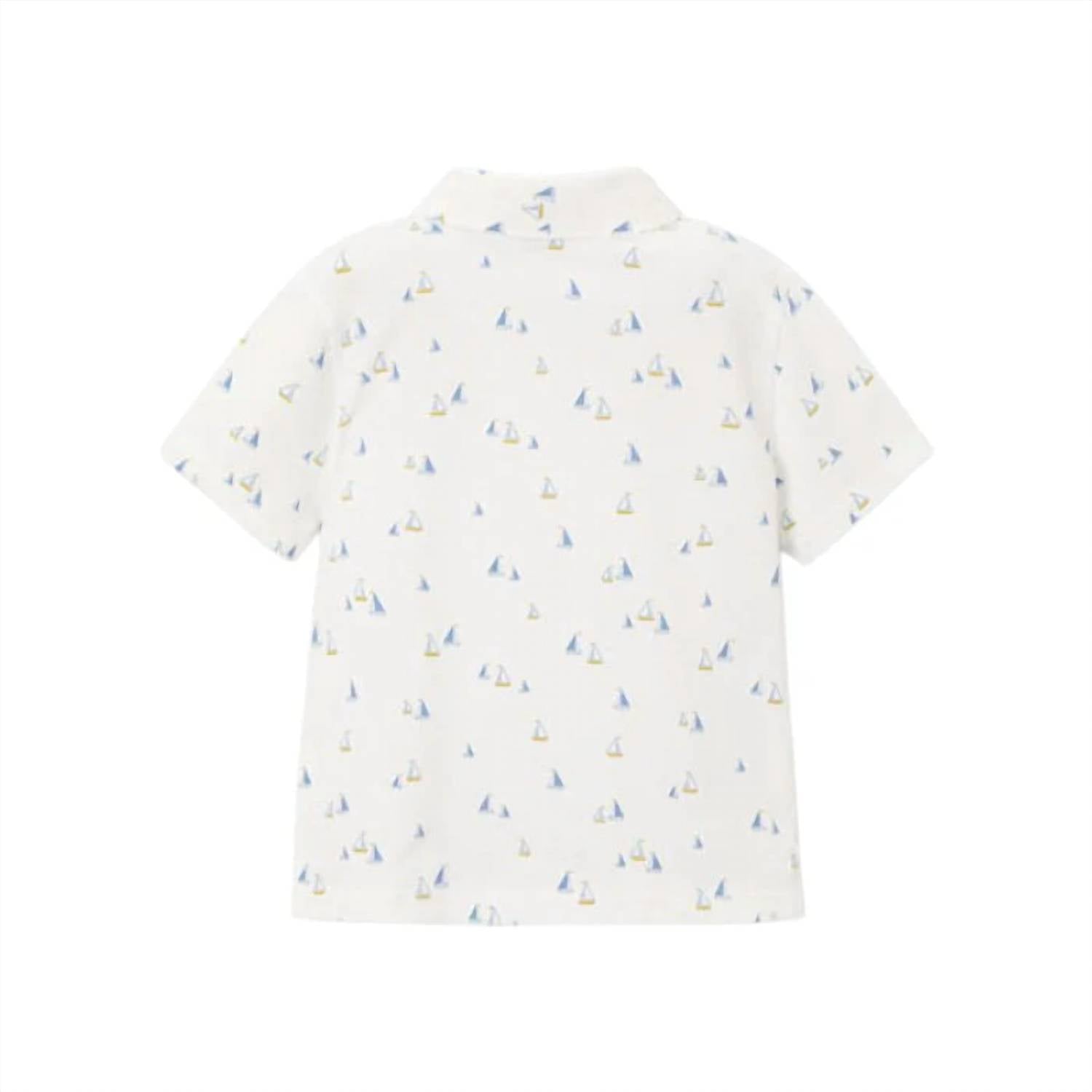 Mayoral - Boy's Short Sleeve Mini Sailboats Polo Shirt