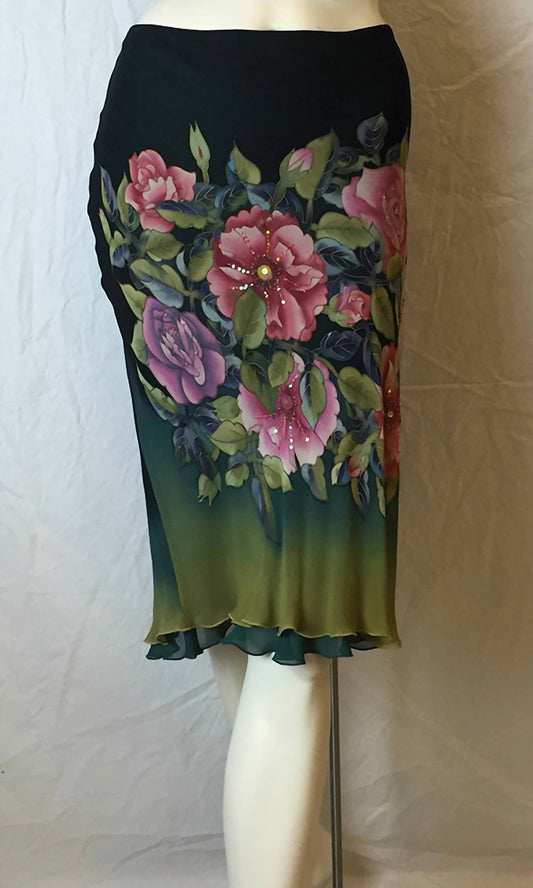 Caloma - Women's Print Beaded Skirt