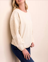 Tribal - Crew Neck With Applique Top