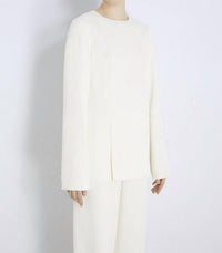 Loulou de Saison Renat Wool Blend Top in ivory - women's blouse - view 4