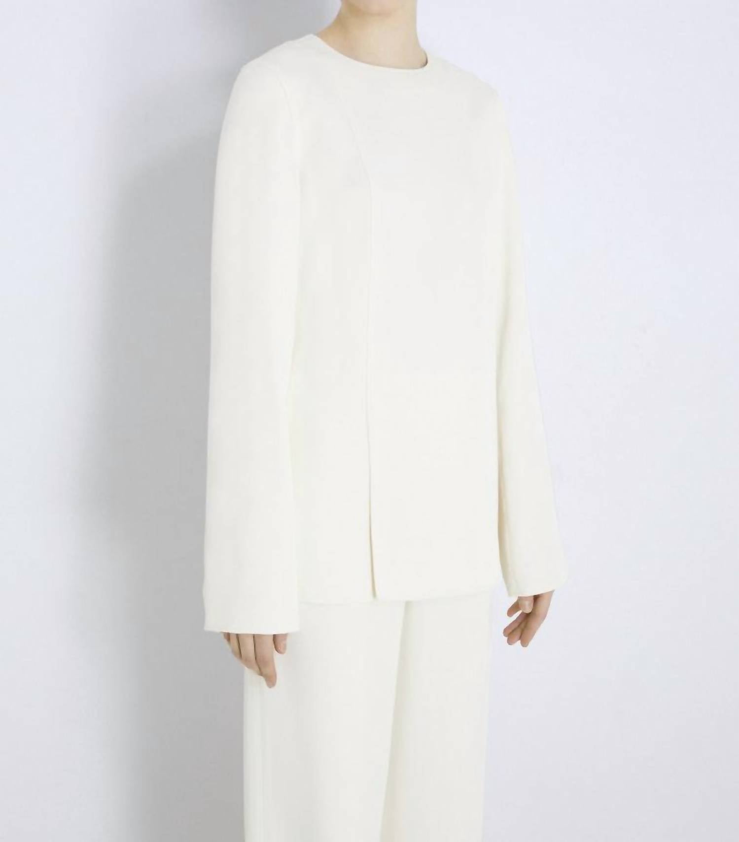 Loulou de Saison Renat Wool Blend Top in ivory - women's blouse - view 4
