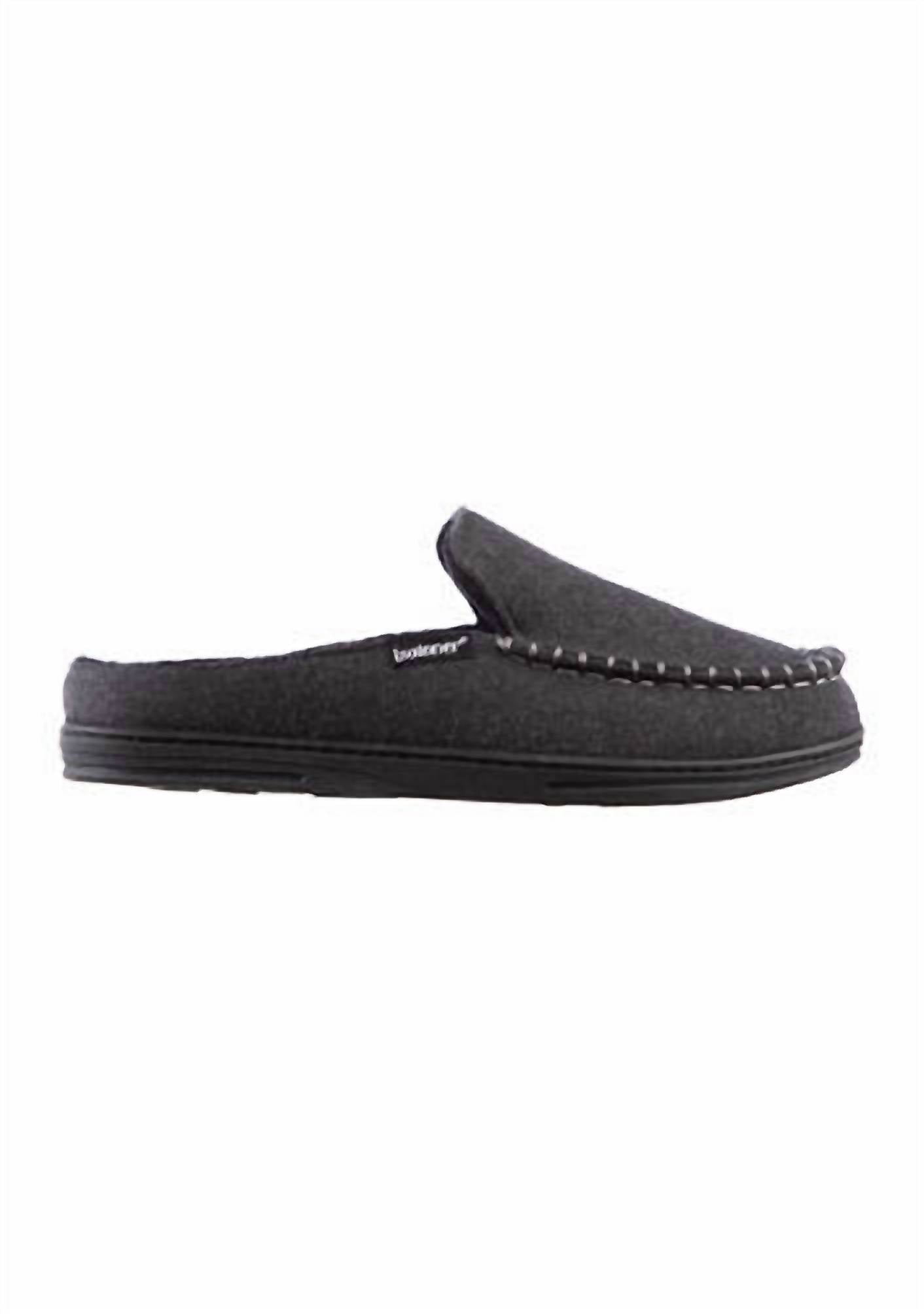 Isotoner - Men's Faux Woolen Grady Moccasin Hoodback Slippers