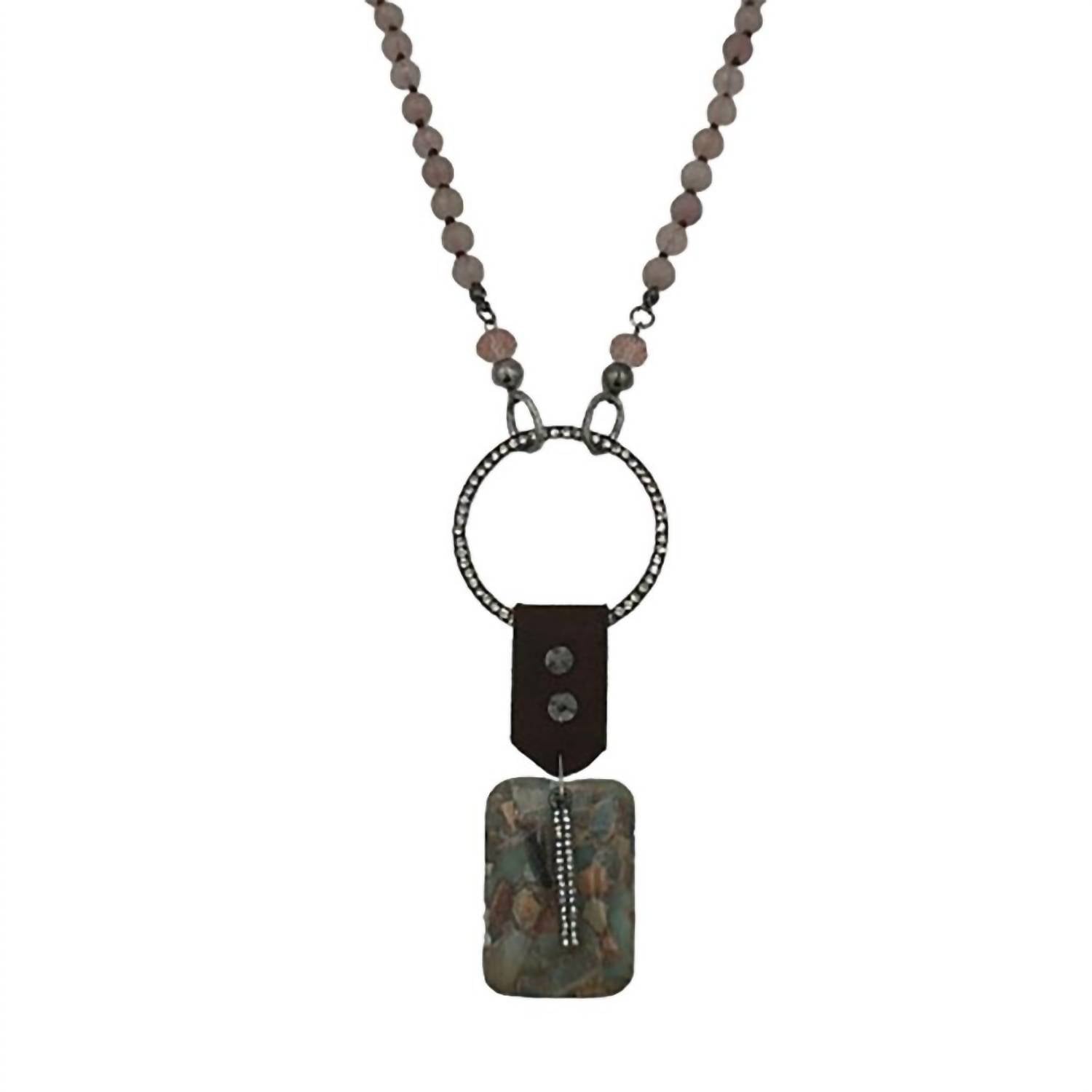 Legend Or Lies - Women's Blinged Ring Knotted Chain Necklace