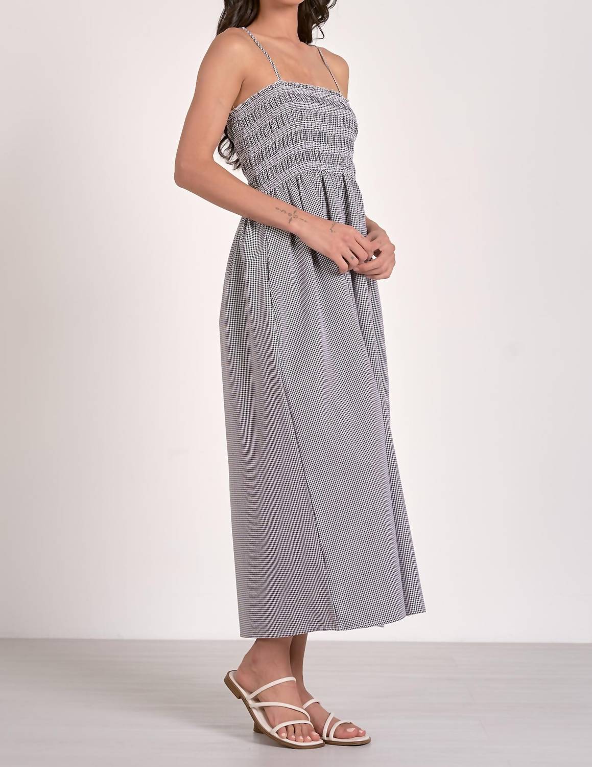 Elan - Seersucker Midi Dress