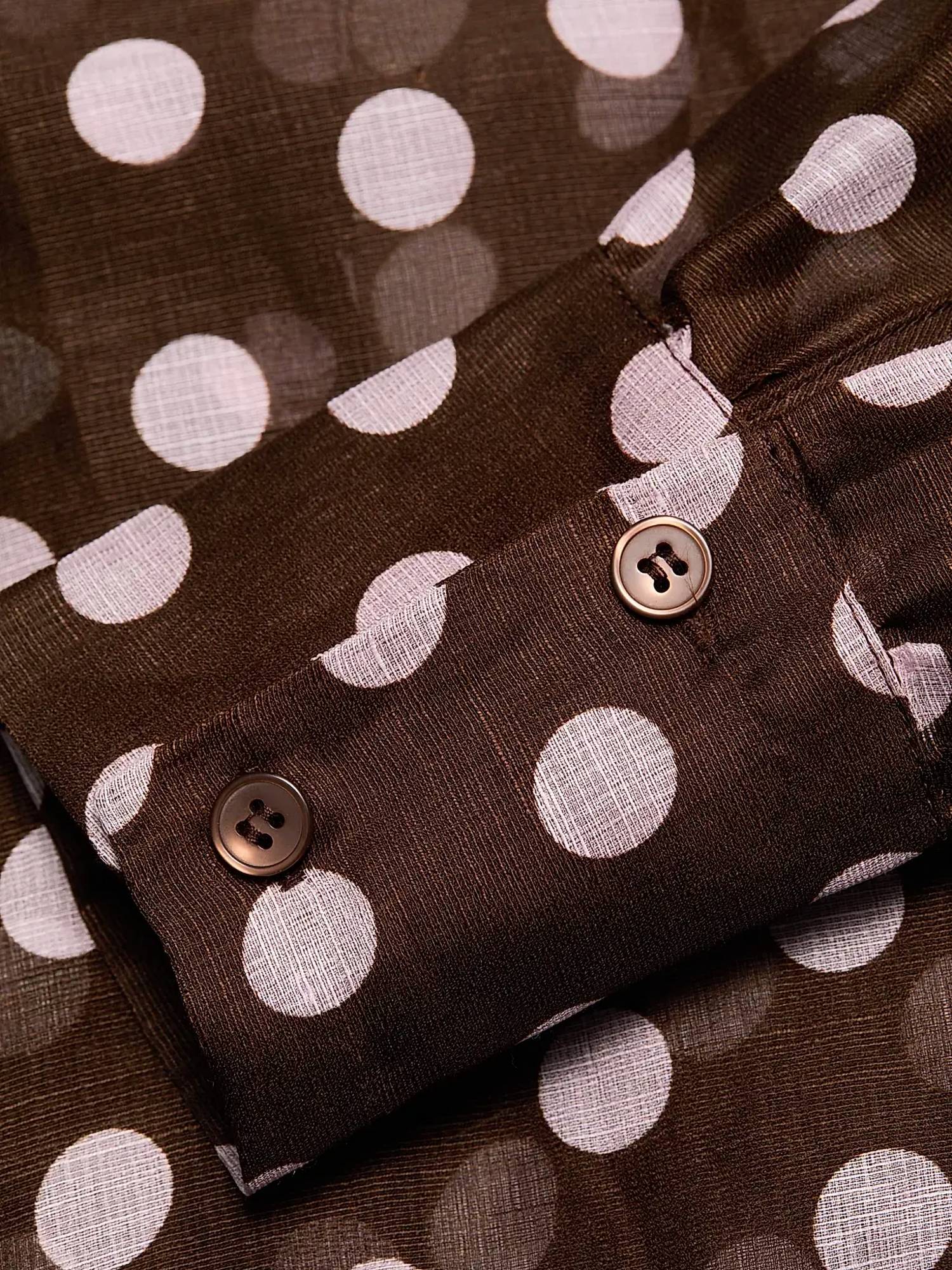 Cara Cara - Chili Polka Dot Linen-silk Shirt