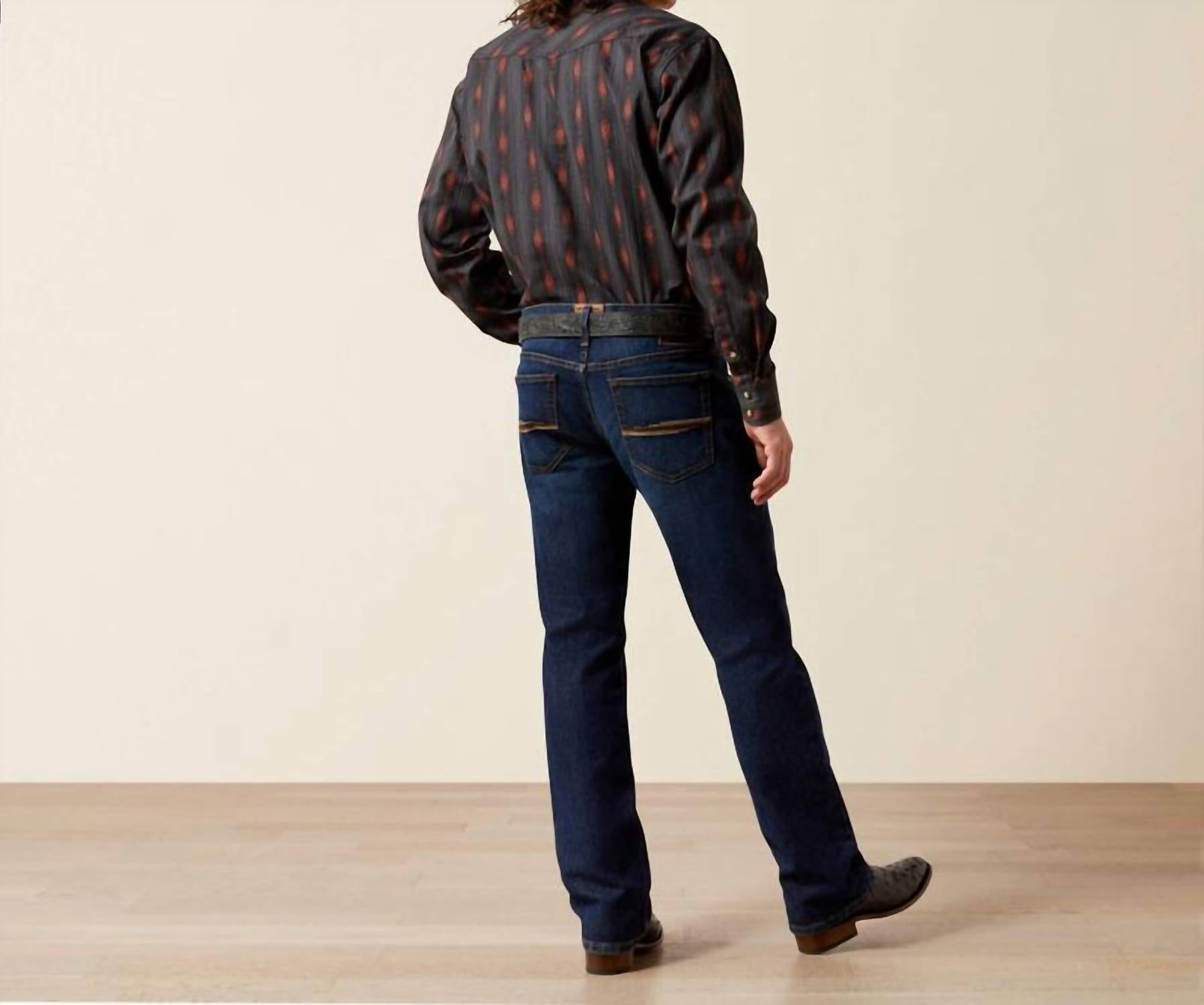 ARIAT M7 Slim Baron Straight Leg Jeans in hampton - men's jeans - detail view