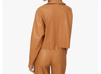 Astrid - Faux Leather Button Front Shirt