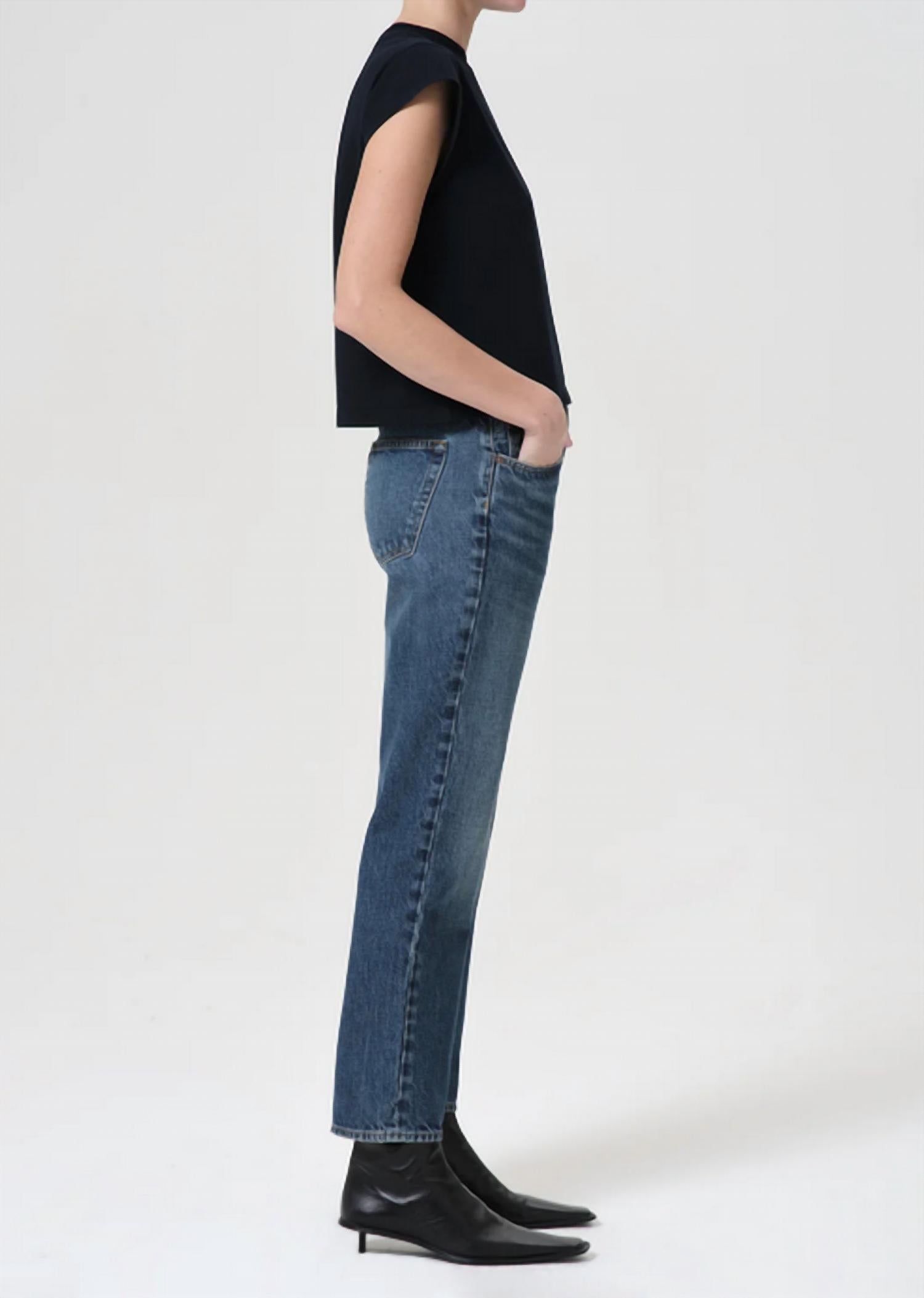 AGOLDE Valen Mid-rise Vintage Straigth Jean in essence - women's jeans - alternate view