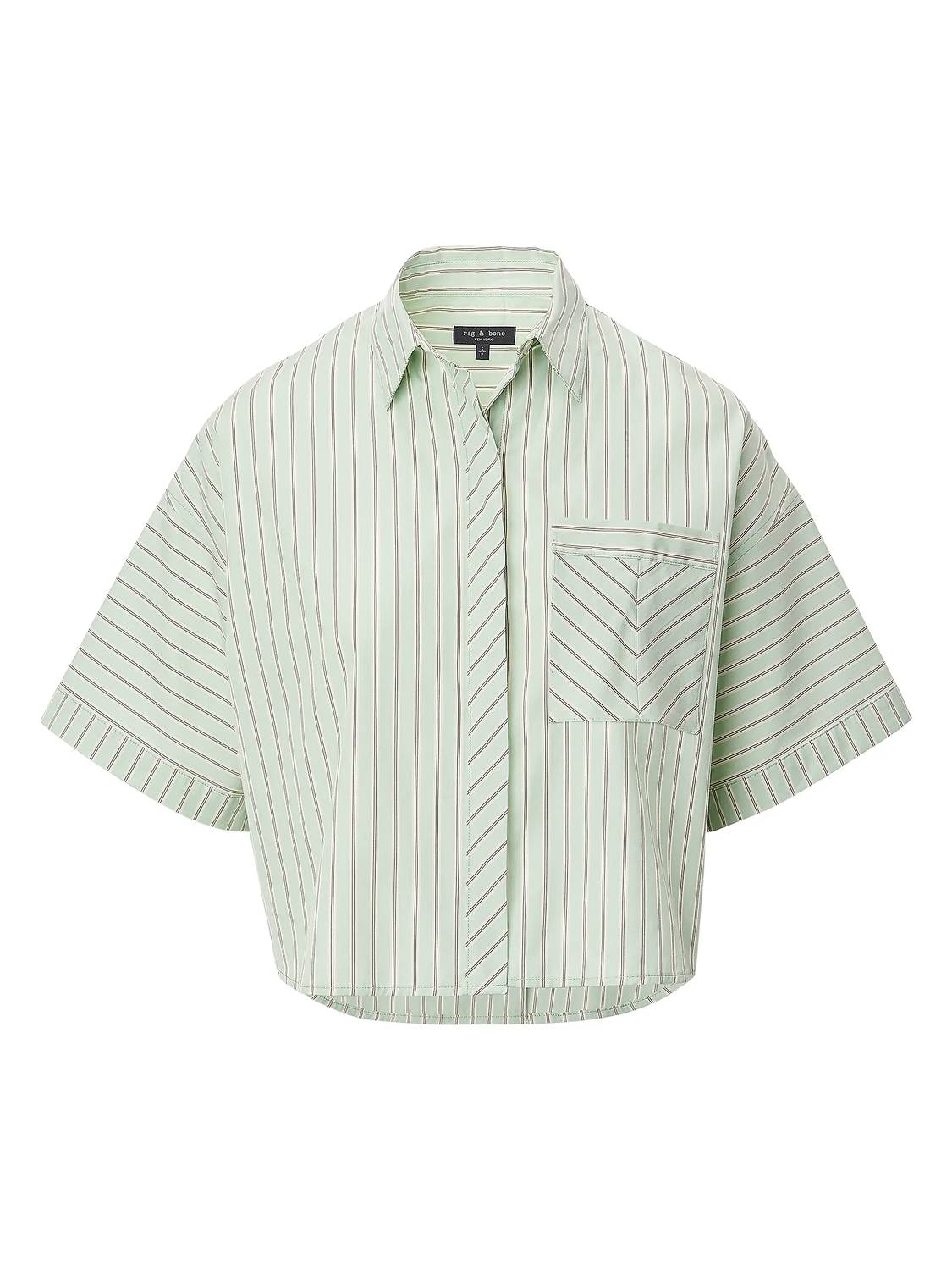 Rag & Bone - Marin Striped Short-sleeve Button-front Shirt