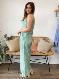 Entro - Olivia Wide Leg Striped Pants