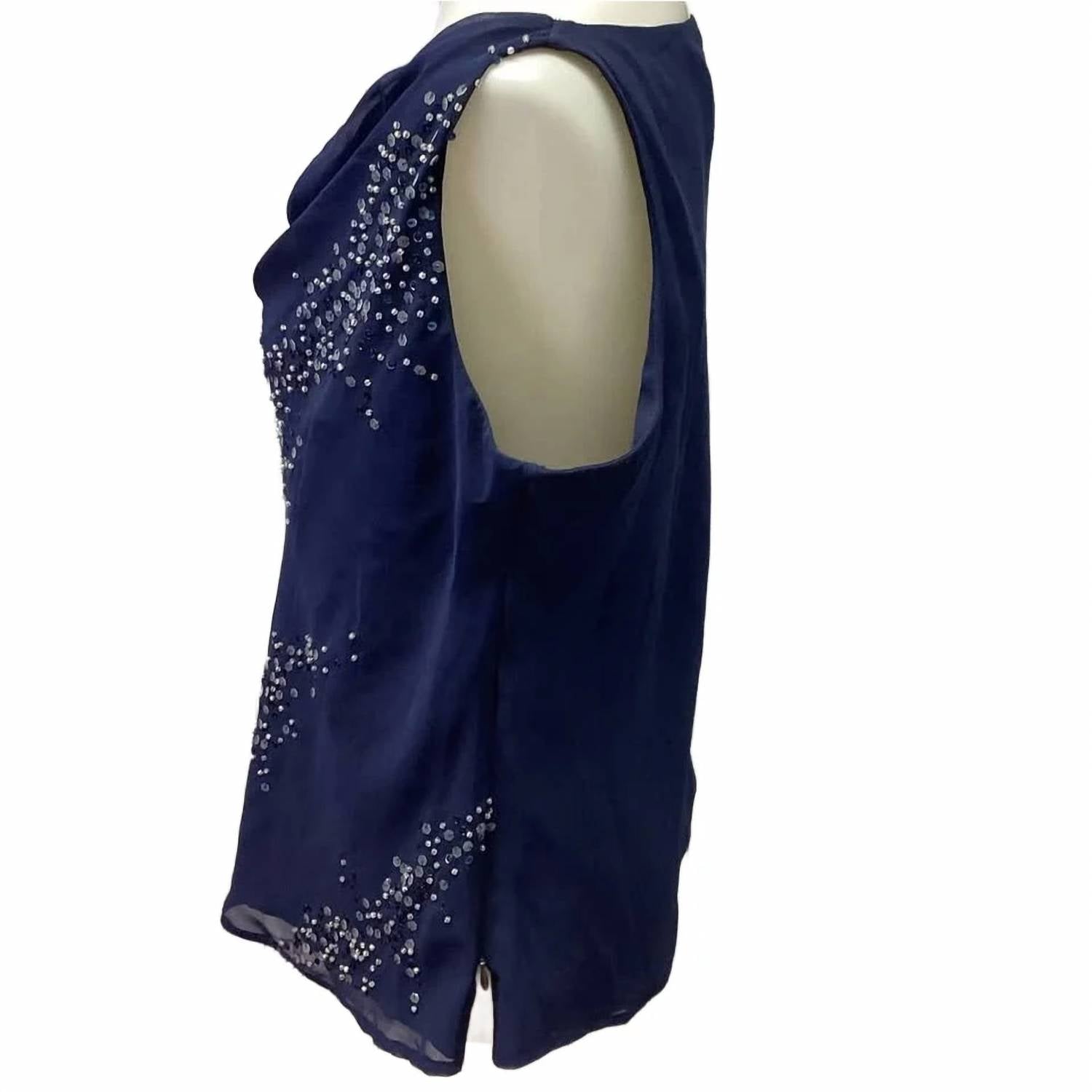 Alfred Angelo - Women's Sequined Lined Sleeveless Formal Top