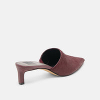 Dolce Vita Women's Lexy Calf Hair Heels in burgundy calf hair - women's shoe - detail view