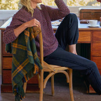 Frank & Eileen Women's Montecito Sweater in red navy white - women's sweater - alternate view
