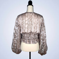 Fate - Python Print Waist Smocked Top