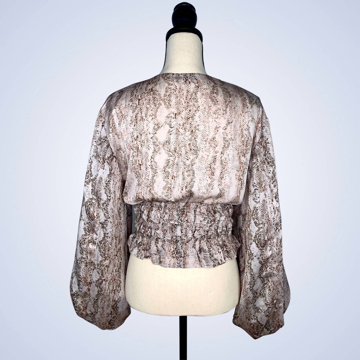 Fate - Python Print Waist Smocked Top