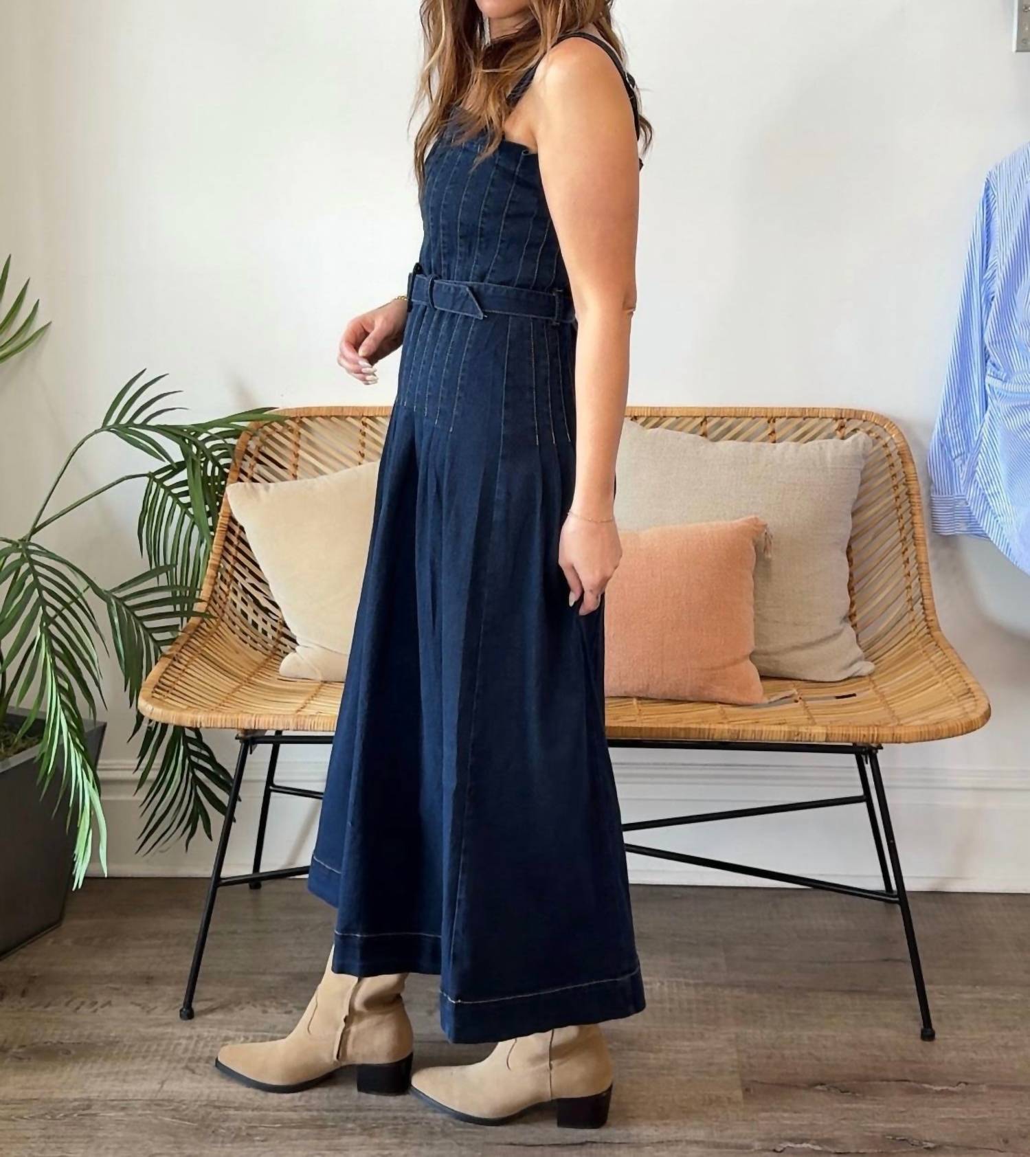 Moon River - Ensley Denim Midi Dress