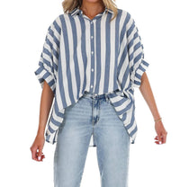 Day + Moon - Because of You Stripe Button Down Top