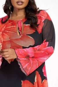 Fashion Szn Curve - Long Sleeve Floral Maxi Dress - Plus