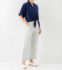 Fifteen Twenty - Women's Janice Cuffed Sleeve Tie-front Top