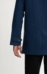 JACHS NEW YORK Mott Wool Blend Coat in warm blue - men's jacket - view 7