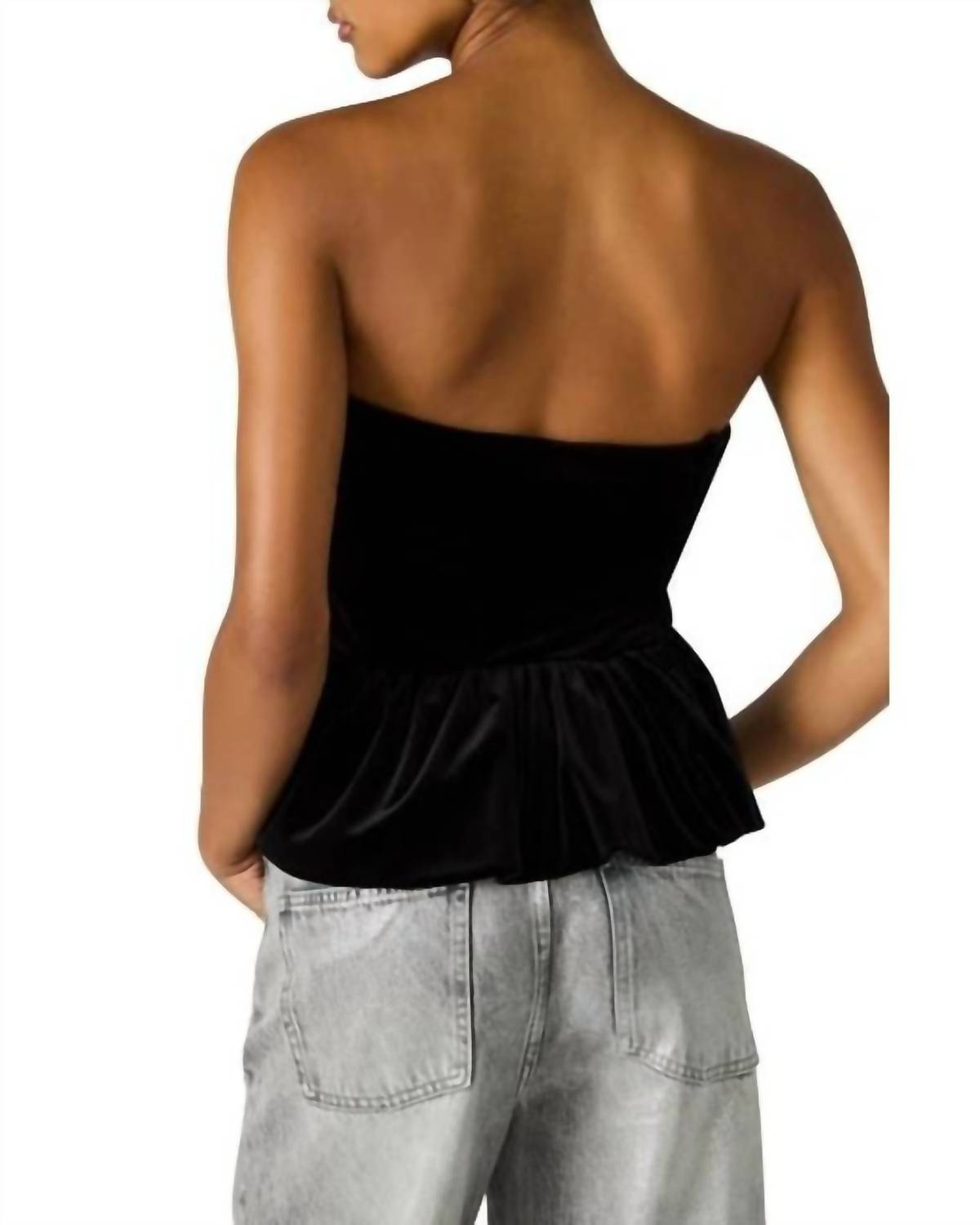 STEVE MADDEN Tessae Strapless Top in black - women's shirt - detail view