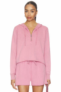 Bobi - Half Zip Cropped Hoodie
