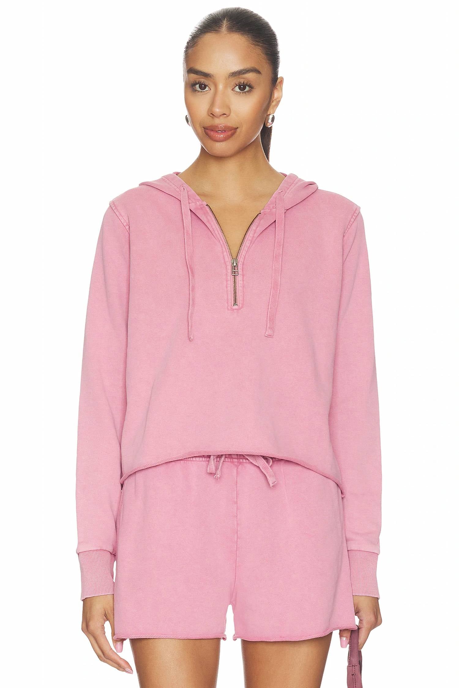 Bobi - Half Zip Cropped Hoodie