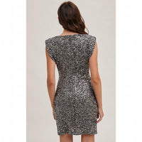 BluIvy Sequin Mini Dress in silver - women's dress - alternate view