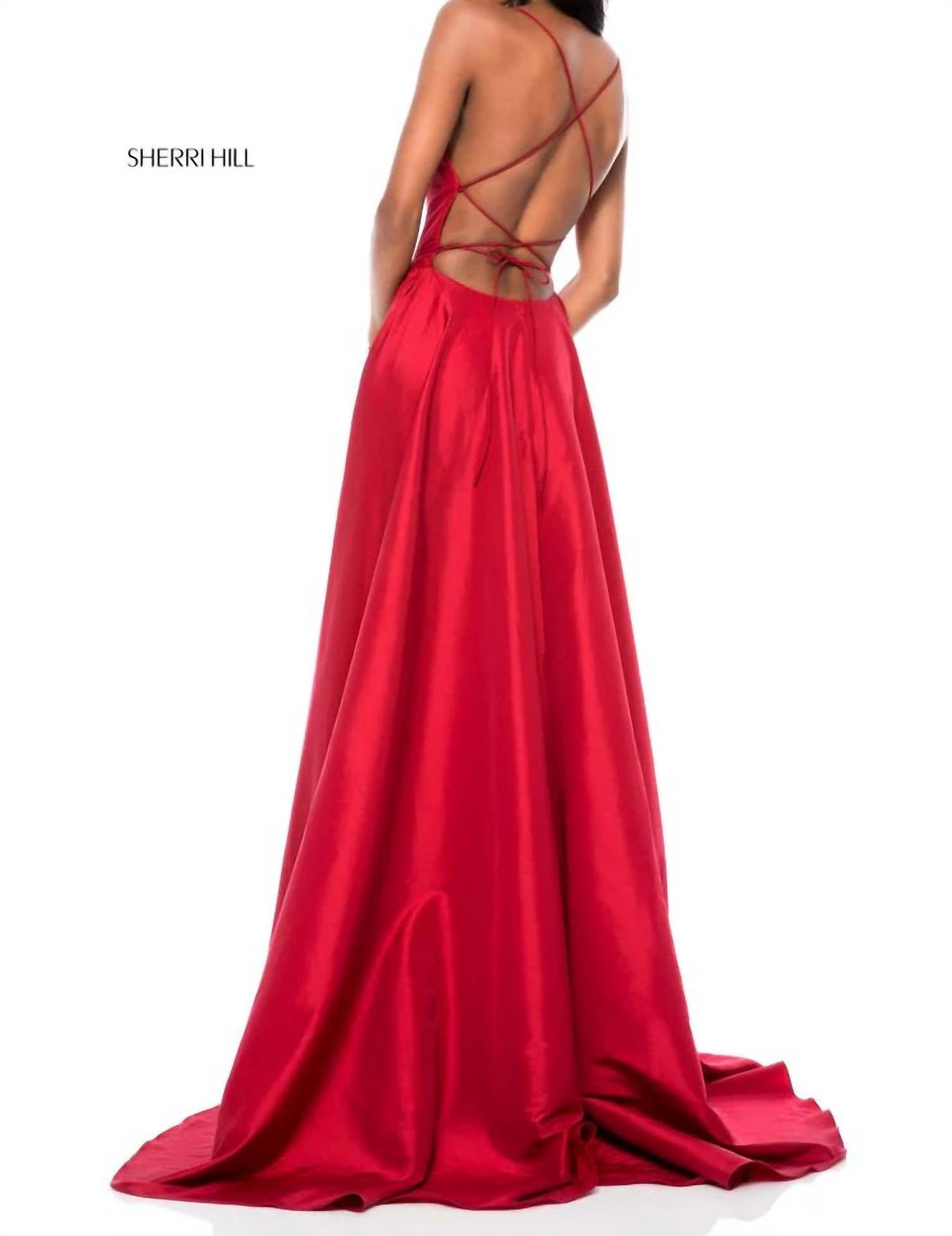 Sherri Hill - Women's Taffeta Lace Up Back Dress