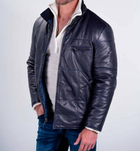 Robert Comstock - Reversible Leather Down Filled Jacket