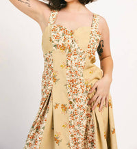Heyson - Floral Corduroy Midi Dress