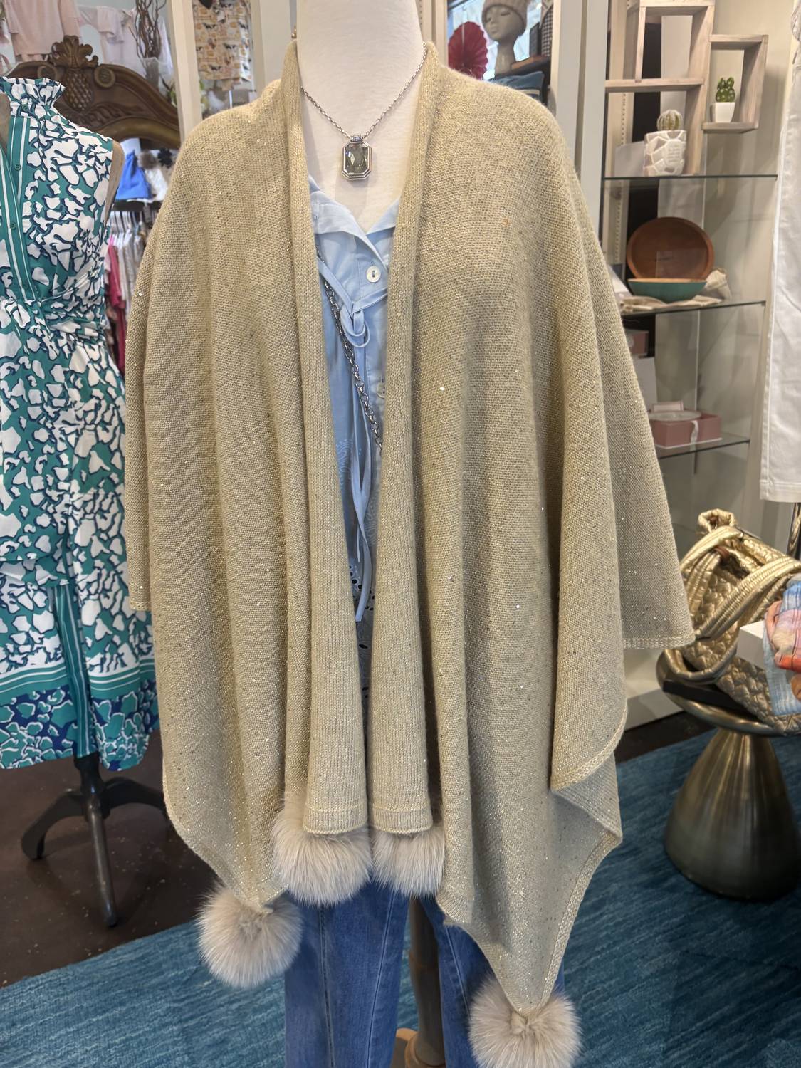 Mitchie'S Matchings - knit wrap with sequin sparkles