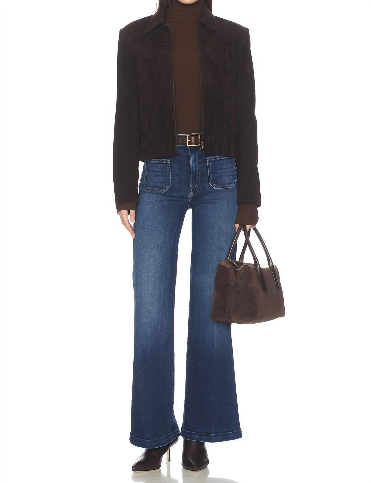 Mother Lil Hustler Roller Patch Skimp Jeans in one last shot - women's jeans - view 5