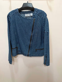 Keren Hart Women's Polka Dot Jacket in denim and white - women's long sleeve top