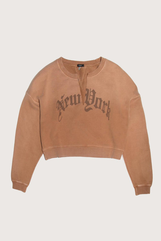 R13 - New York Cropped Crewneck Sweatshirt